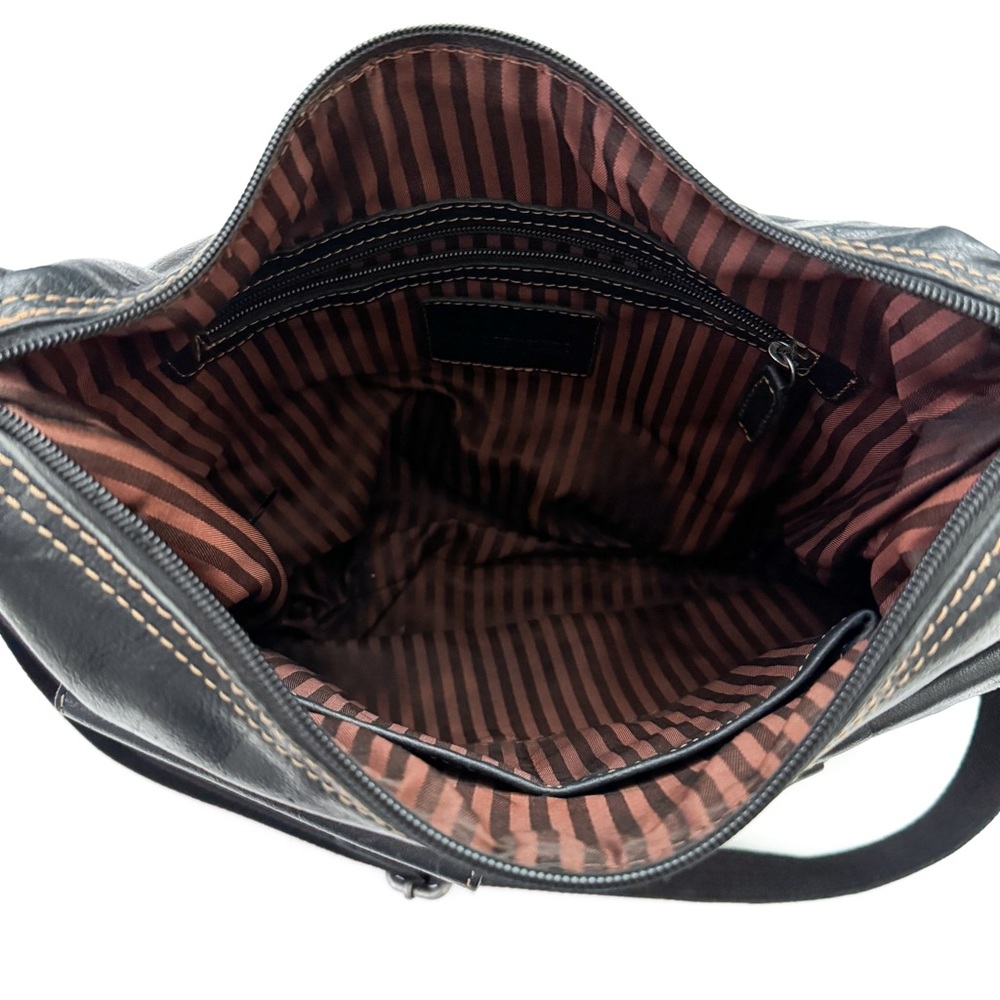 Jack Georges Black Leather Shoulder Bag - Picture 7 of 8